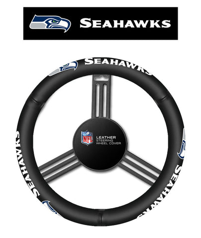 NFL Seattle Seahawks Leather Steering Wheel Cover