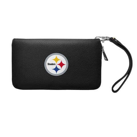 Pittsburgh Steelers Zip Organizer Wallet Pebble (Black)