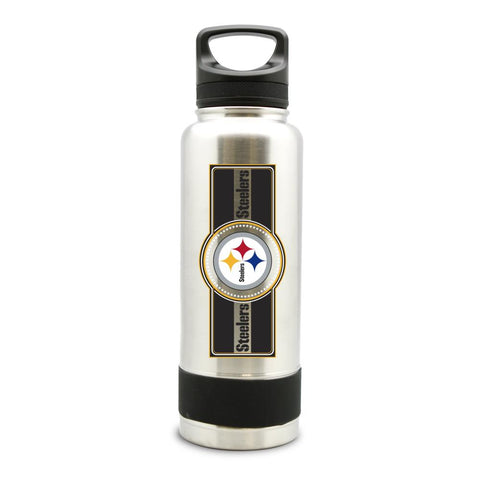 PITTSBURGH STEELERS SS STAINLESS STEEL DOUBLE WALL INSULATED THERMO WATER BOTTLE  - (34 oz)