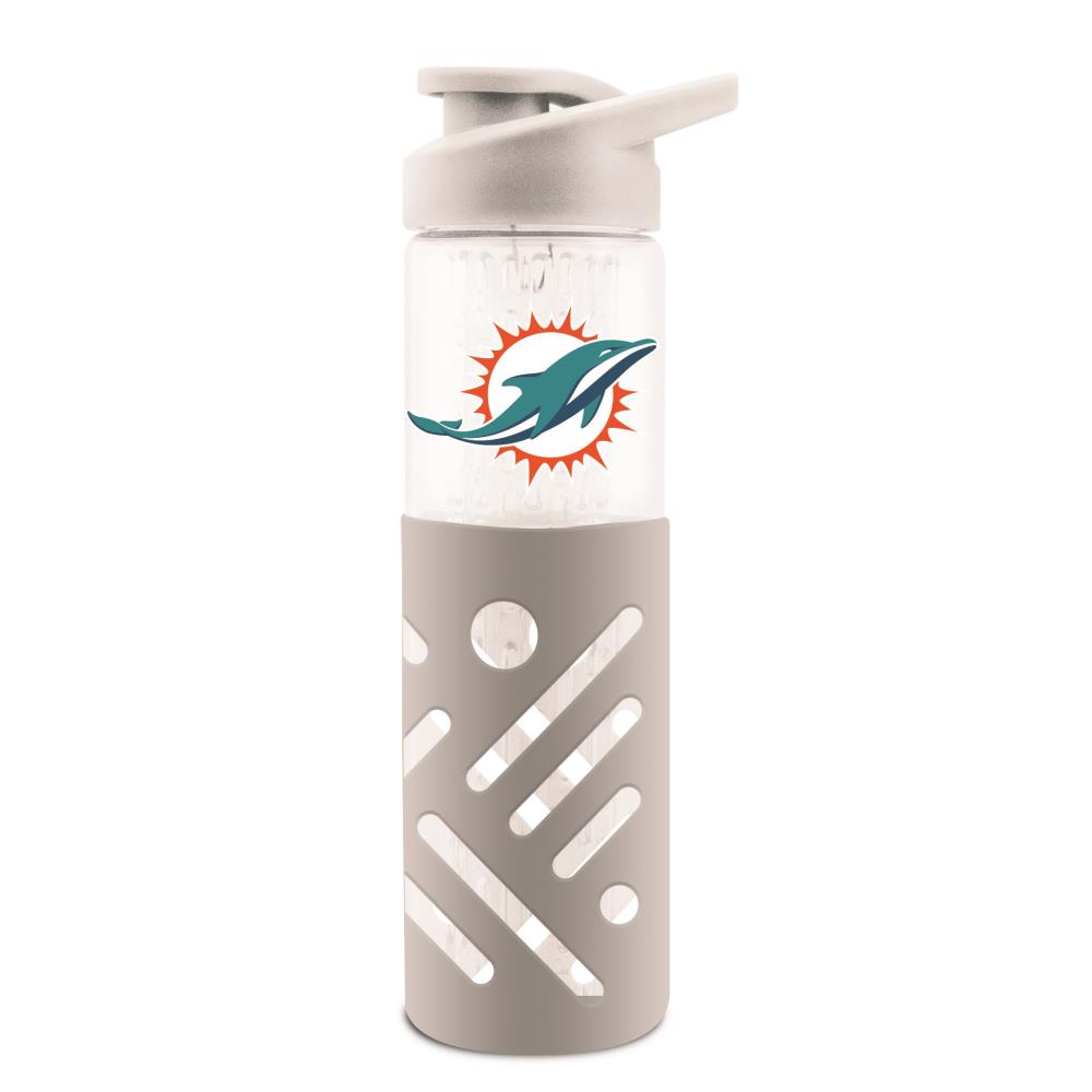 MIAMI DOLPHINS GLASS WATER BOTTLE W SILICON PROTECTOR SLEEVE 23 OZ – SPORTS  NATION