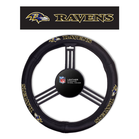 NFL Baltimore Ravens Leather Steering Wheel Cover