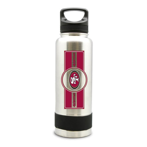 SAN FRANCISCO 49ERS SS STAINLESS STEEL DOUBLE WALL INSULATED THERMO WATER BOTTLE  - (34 oz)