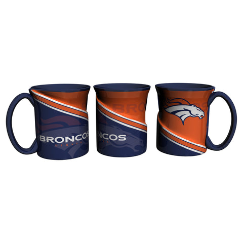 Denver Broncos 18Oz Sculpted Ceramic Twist Mugs