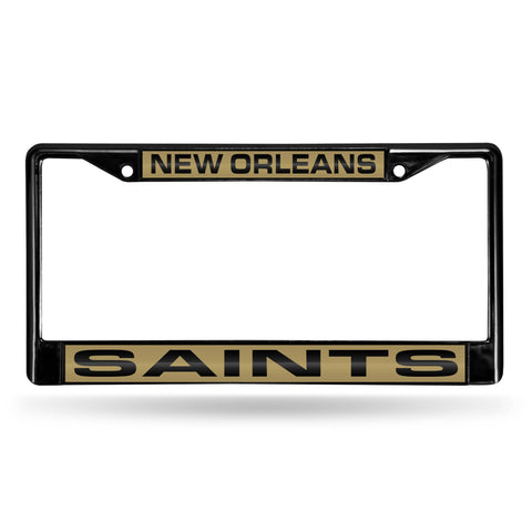 New Orleans Saints Black Laser Chrome Frame