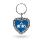 Clippers Rhinestone Heart Keychain
