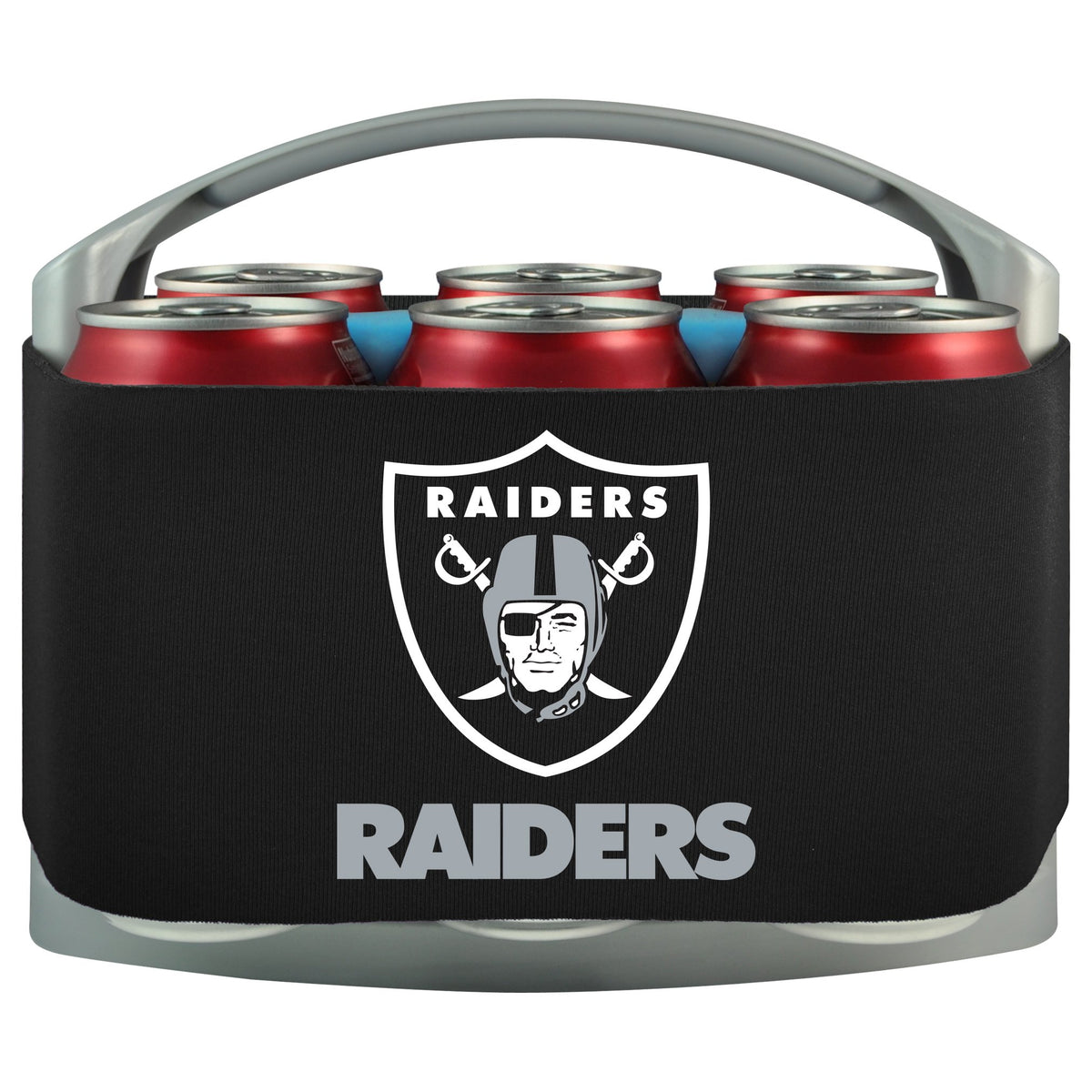 NFL Big Logo Stripe 6 Pack Cooler-Oakland Raiders