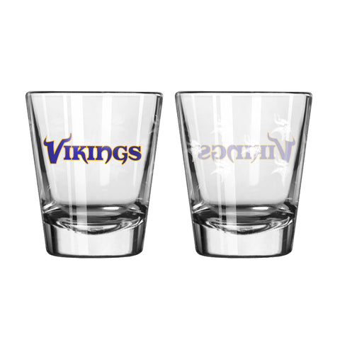 Minnesota Vikings 2Oz Satin Etch Shot Glasses