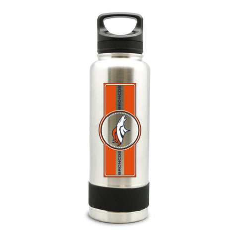 DENVER BRONCOS SS STAINLESS STEEL DOUBLE WALL INSULATED THERMO WATER BOTTLE  - (34 oz)
