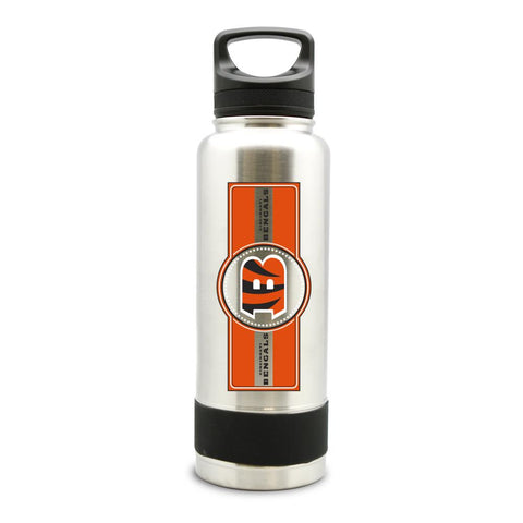 CINCINNATI BENGALS SS STAINLESS STEEL DOUBLE WALL INSULATED THERMO WATER BOTTLE  - (34 oz)