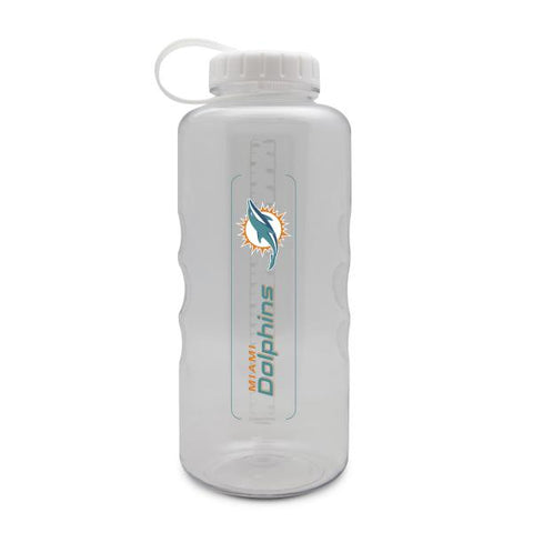 MIAMI DOLPHINS  PLASTIC WATER BOTTLE - LARGE (66 oz)