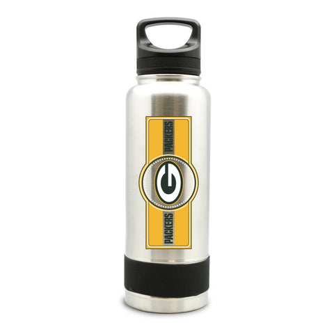 GREEN BAY PACKERS SS STAINLESS STEEL DOUBLE WALL INSULATED THERMO WATER BOTTLE  - (34 oz)