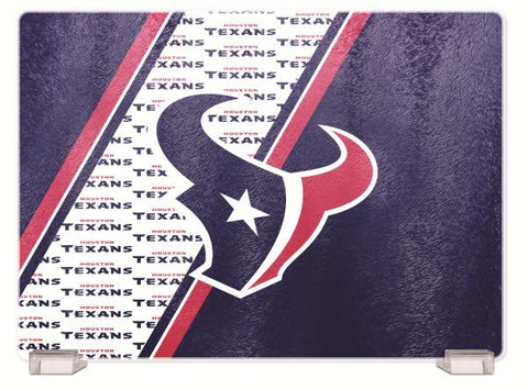 HOUSTON TEXANS TEMPERED GLASS CUTTING BOARD
