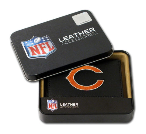 Chicago Bears Wallet Trifold Leather Embroidered