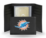 Miami Dolphins Wallet Trifold Leather Embroidered