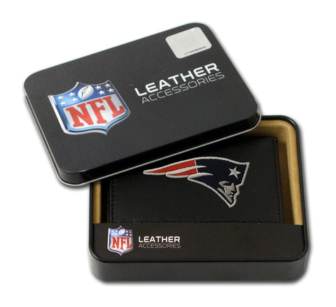 New England Patriots Wallet Trifold Leather Embroidered