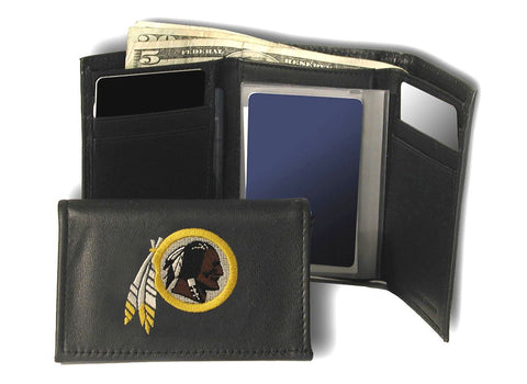Washington Redskins Wallet Trifold Leather Embroidered