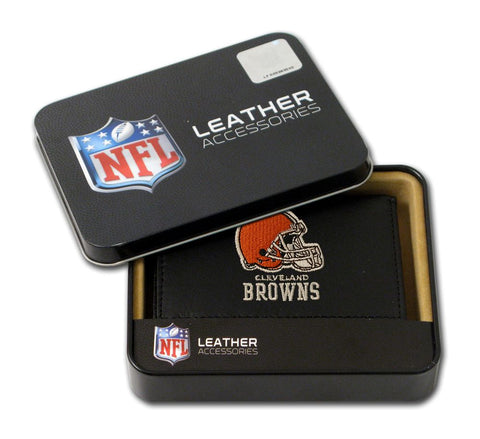 Cleveland Browns Wallet Trifold Leather Embroidered