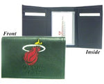 Miami Heat Wallet Trifold Leather Embroidered