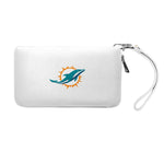 Miami Dolphins Zip Organizer Wallet Pebble (White)