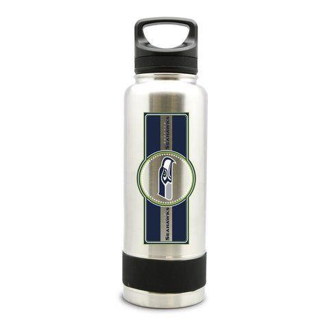 SEATTLE SEAHAWKS SS STAINLESS STEEL DOUBLE WALL INSULATED THERMO WATER BOTTLE  - (34 oz)