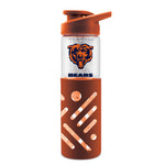 CHICAGO BEARS GLASS WATER BOTTLE W SILICON PROTECTOR SLEEVE 23 OZ