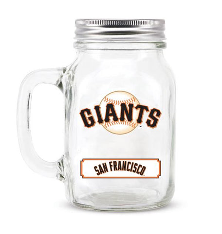 SAN FRANCISCO GIANTS GLASS MASON JAR W/LID - 20 oz