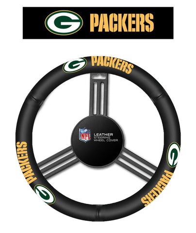 NFL Green Bay Packers Leather Steering Wheel Cover