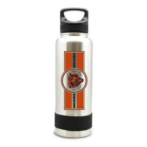 CHICAGO BEARS SS STAINLESS STEEL DOUBLE WALL INSULATED THERMO WATER BOTTLE  - (34 oz)