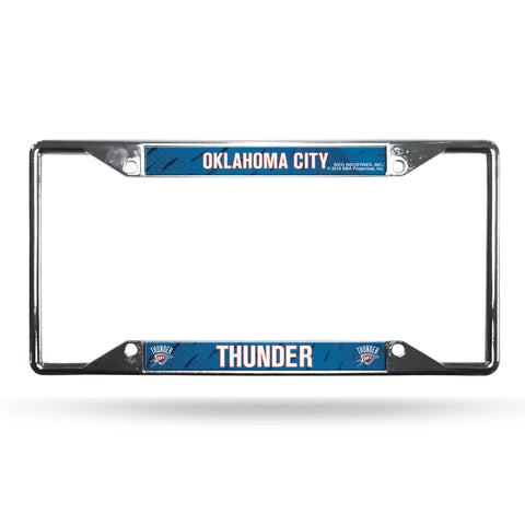 Oklahoma City Thunder License Plate Frame Chrome EZ View