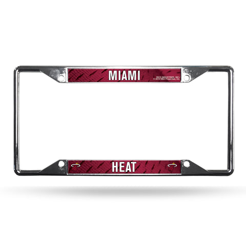 Miami Heat License Plate Frame Chrome EZ View