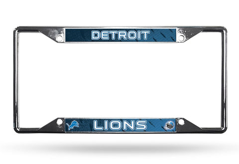 Detroit Lions License Plate Frame Chrome EZ View New