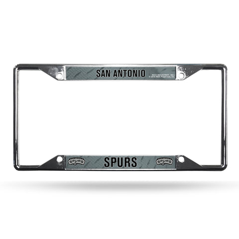 San Antonio Spurs License Plate Frame Chrome EZ View
