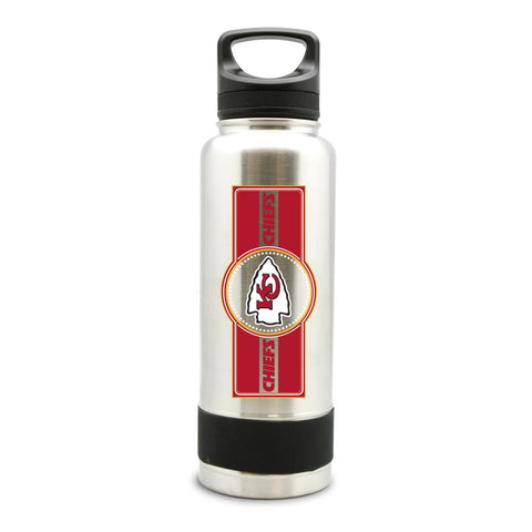 KANSAS CITY CHIEFS SS STAINLESS STEEL DOUBLE WALL INSULATED THERMO WATER BOTTLE  - (34 oz)