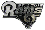 St. Louis Rams Auto Emblem Silver Chrome