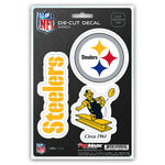 Pittsburgh Steelers Decal Die Cut Team 3 Pack