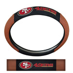 San Francisco 49ers Steering Wheel Cover Premium Pigskin Style