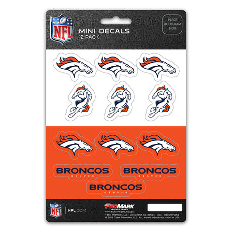 Denver Broncos Decal Set Mini 12 Pack