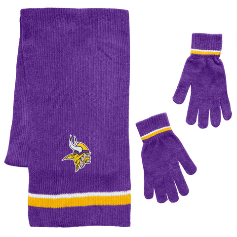 Minnesota Vikings Scarf and Glove Gift Set Chenille