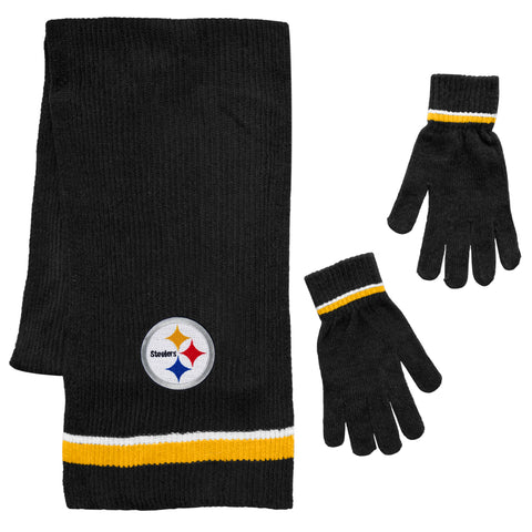 Pittsburgh Steelers Scarf and Glove Gift Set Chenille