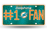 Miami Dolphins License Plate #1 Fan Alternate