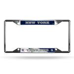 New York Yankees License Plate Frame Chrome EZ View