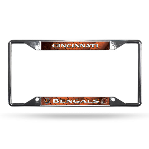 Cincinnati Bengals License Plate Frame Chrome EZ View