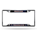 Denver Broncos License Plate Frame Chrome EZ View