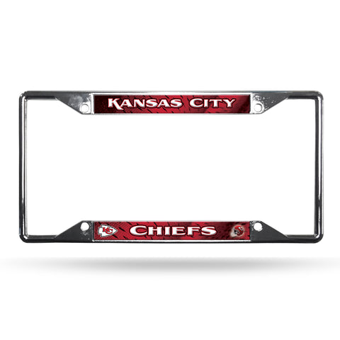 Kansas City Chiefs License Plate Frame Chrome EZ View