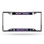New York Giants License Plate Frame Chrome EZ View