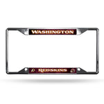 Washington Redskins License Plate Frame Chrome EZ View
