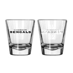 Cincinnati Bengals 2Oz Satin Etch Shot Glasses