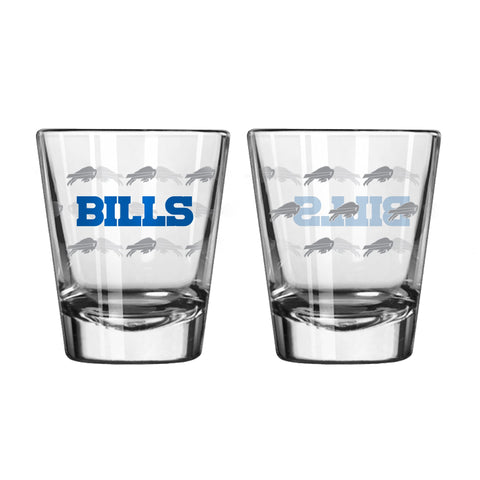 Buffalo Bills 2Oz Satin Etch Shot Glasses