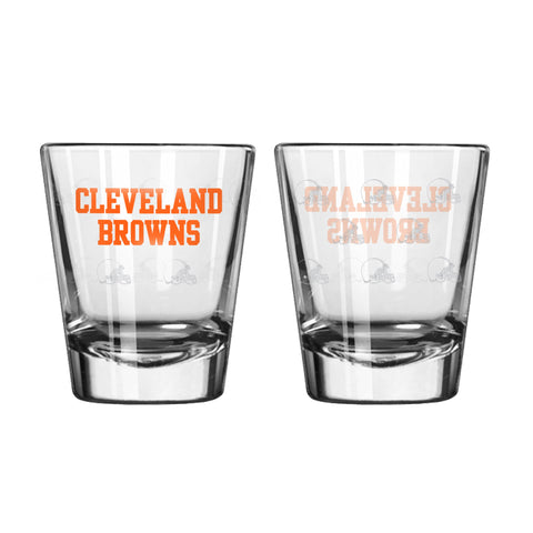 Cleveland Browns 2Oz Satin Etch Shot Glasses