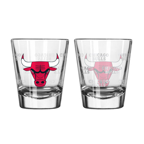 Chicago Bulls 2Oz Satin Etch Shot Glasses